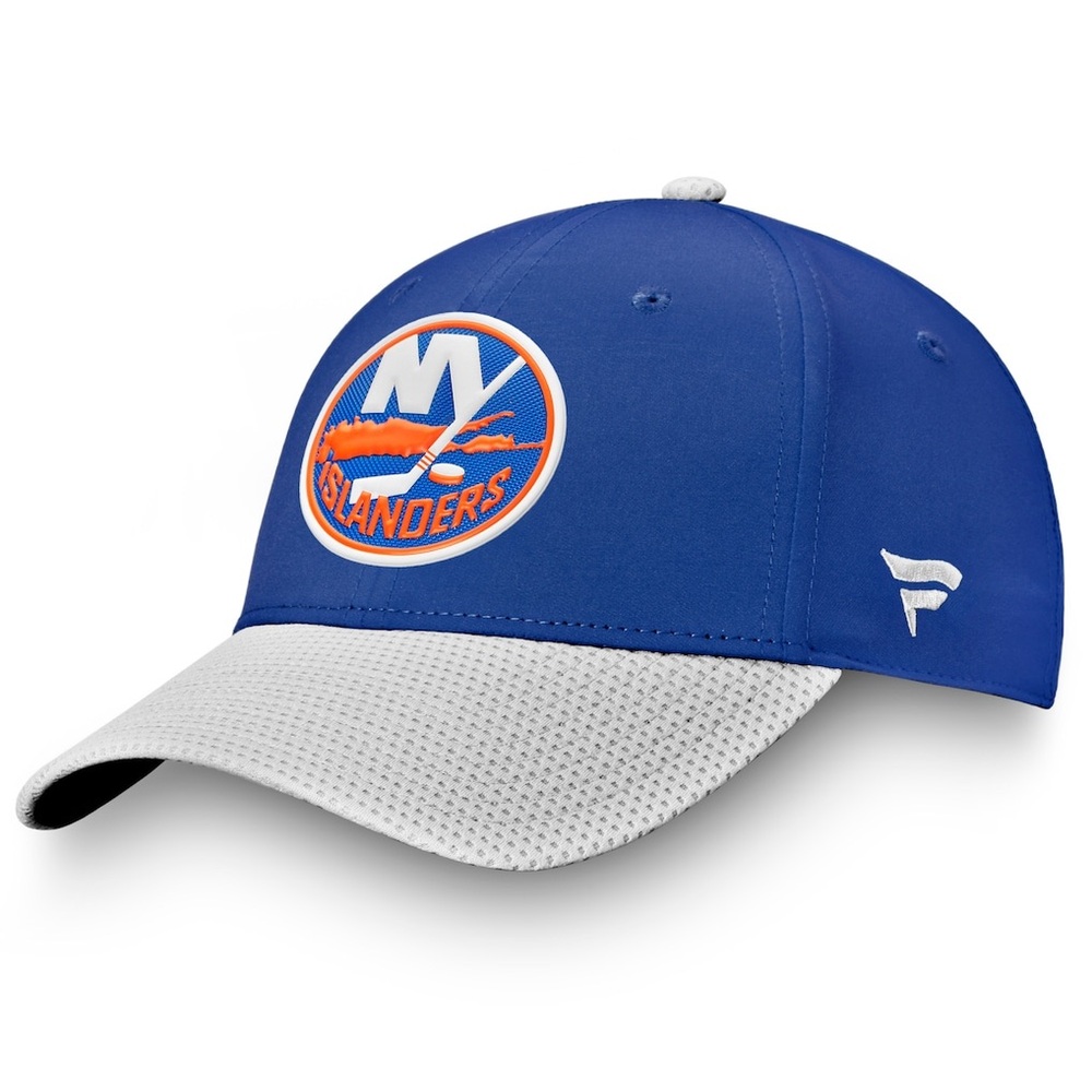 NY Islanders Fanatics 2021 Hockey Locker Room Structure Adjustable Hat Blue/Grey